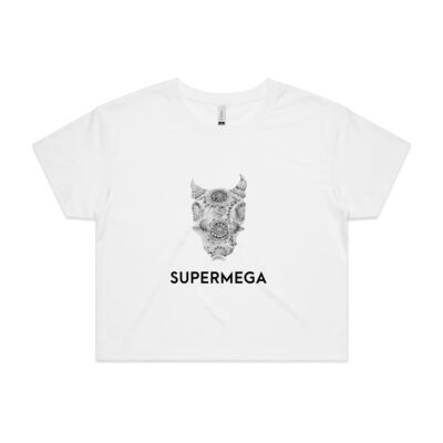 Hitting The Head Womens Crop Black Logo Thumbnail